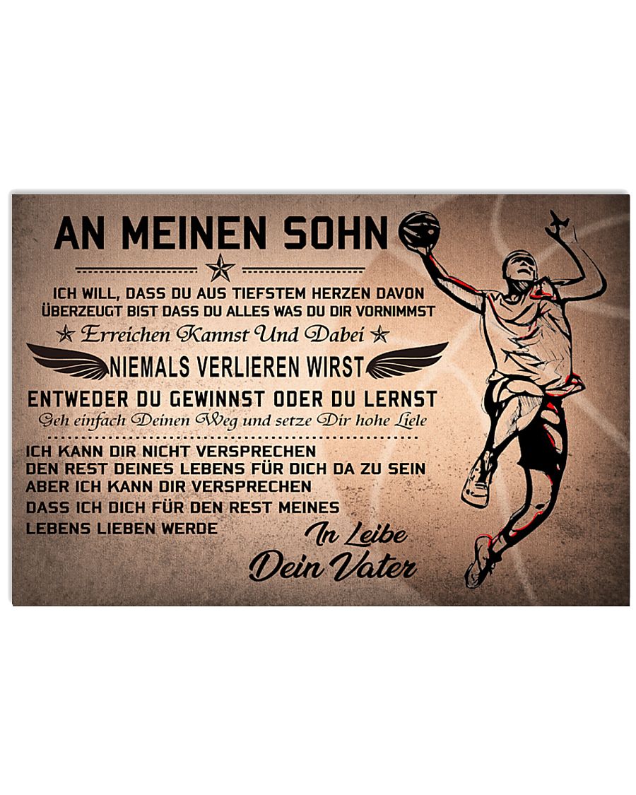 basketball poster - to son-never lose german vs2 17x11 Poster