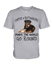 Coffee & Rottweilers make the world go round - for Rottweiler lover V-Neck T-Shirt tile