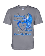 Husband is my guardian angel personalized V-Neck T-Shirt tile