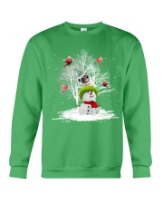 Pug And Snow Man Happy Christmas Crewneck Sweatshirt tile