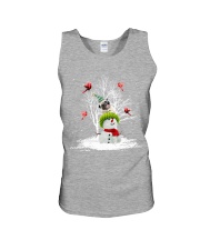 Pug And Snow Man Happy Christmas Unisex Tank tile