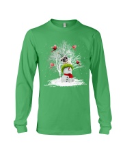 Pug And Snow Man Happy Christmas Long Sleeve Tee tile
