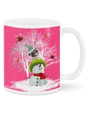 Pug And Snow Man Happy Christmas Mugs tile