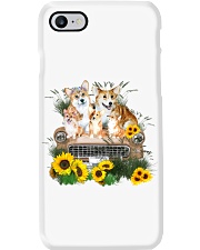 Corgis sitting on a car sunflower - for corgi lover Phone Case tile