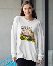 Corgis sitting on a car sunflower - for corgi lover Long Sleeve Tee apparel-long-sleeve-tee-lifestyle-front-16
