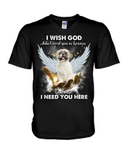 Shih tzu i need you here - for Shih tzu lover V-Neck T-Shirt tile