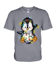 Penguin Christmas Colors V-Neck T-Shirt tile