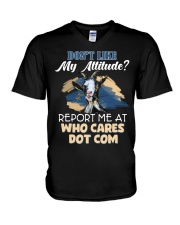 Goat don't like my attitude V-Neck T-Shirt tile