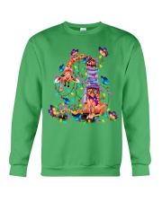 Giraffe Butterflies Christmas Lights Crewneck Sweatshirt tile
