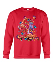 Giraffe Butterflies Christmas Lights Crewneck Sweatshirt front