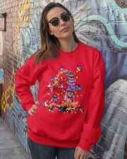 Giraffe Butterflies Christmas Lights Crewneck Sweatshirt lifestyle-unisex-sweatshirt-front-3