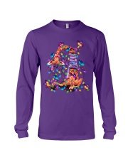 Giraffe Butterflies Christmas Lights Long Sleeve Tee tile