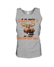 Moose My Mouth Doesn't Say It Unisex Tank tile
