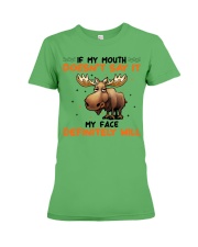 Moose My Mouth Doesn't Say It Premium Fit Ladies Tee tile
