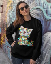 Cat Christmas Colors Crewneck Sweatshirt lifestyle-unisex-sweatshirt-front-3