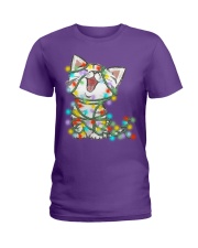 Cat Christmas Colors Ladies T-Shirt tile
