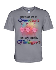 Flamingo Addiction V-Neck T-Shirt tile