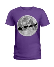 Cow Christmas Moon Night Ladies T-Shirt tile