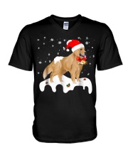 Funny Golden Retriever Merry Christmas T Shirt V-Neck T-Shirt thumbnail