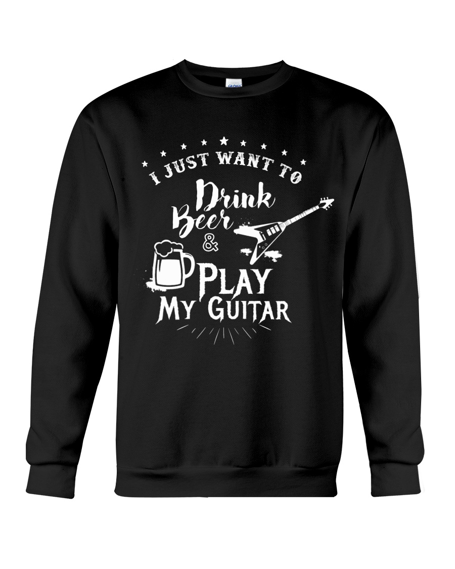 Drink Beer and Play Guitar Crewneck Sweatshirt