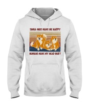 SHIBA INUS make me happy Hooded Sweatshirt tile