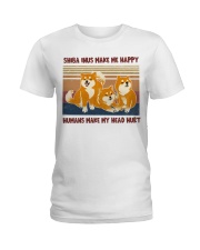 SHIBA INUS make me happy Ladies T-Shirt tile