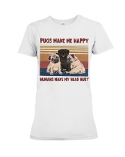PUGS make me happy Premium Fit Ladies Tee tile