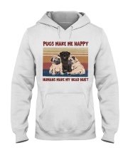 PUGS make me happy Hooded Sweatshirt tile