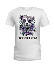 PIT BULL Lick or Treat Ladies T-Shirt tile