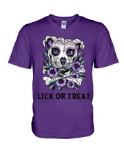 PIT BULL Lick or Treat V-Neck T-Shirt tile