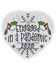 2020 Engaged Christmas Ornament Heart Ornament (Wood) tile