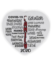 2020 HAND Christmas Ornament Heart Ornament (Wood) tile