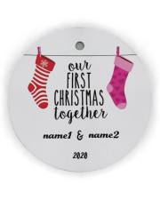 Our 1st Chiristmas together Ornament Personalize Circle Ornament (Wood tile