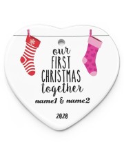 Our 1st Chiristmas together Ornament Personalize Heart ornament - single (porcelain) front