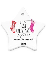 Our 1st Chiristmas together Ornament Personalize Star Ornament (Porcelain) tile