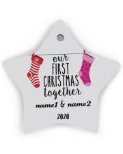 Our 1st Chiristmas together Ornament Personalize Star Ornament (Wood) tile