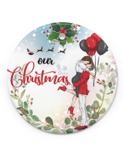 Couple Love Ornament Christmas Circle Ornament (Porcelain) tile