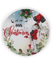 Couple Love Ornament Christmas Circle Ornament (Wood tile