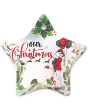 Couple Love Ornament Christmas Star Ornament (Porcelain) tile