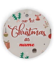 Our 1st Chiristmas Ornament Personalize Circle Ornament (Wood tile