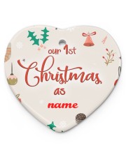 Our 1st Chiristmas Ornament Personalize Heart ornament - single (porcelain) front