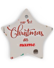 Our 1st Chiristmas Ornament Personalize Star Ornament (Wood) tile