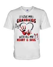 Grandparent Grandchildren Heart and Soul V-Neck T-Shirt tile