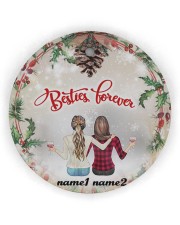 Bestie Forever 3 Ornament Christmas Personalize Circle Ornament (Wood tile