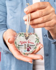Bestie Forever 3 Ornament Christmas Personalize Heart ornament - single (porcelain) aos-heart-ornament-single-porcelain-lifestyles-01