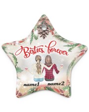 Bestie Forever 3 Ornament Christmas Personalize Star Ornament (Porcelain) tile