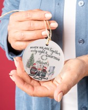 Christmas Family Together Personalize Circle ornament - single (porcelain) aos-circle-ornament-single-porcelain-lifestyles-01