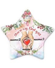 Best Gift Hands Ornament Christmas 5 Personalize Star Ornament (Porcelain) tile