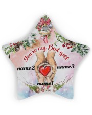 Best Gift Hands Ornament Christmas 5 Personalize Star Ornament (Wood) tile