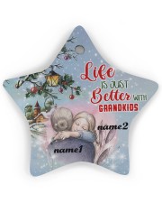 Life better 3 Ornament Christmas Personalize Star Ornament (Wood) tile